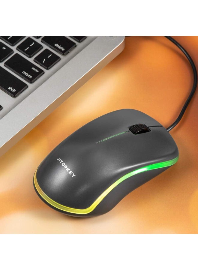 جيتوبكي ماوس كمبيوتر سلكي بصري M120 USB مع نقرة سهلة للاستخدام في المكتب والمنزل، بدقة 1000 نقطة في البوصة، ممتاز وقابل للحمل، متوافق مع أجهزة الكمبيوتر الشخصية وأجهزة الكمبيوتر المحمولة وأجهزة الكمبيوتر المكتبية وأجهزة الكمبيوتر الدفترية التي تعمل بنظام ويندوز (رمادي) - Image 3