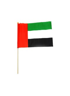AL QADAH UAE Polyester Flag 30x20Cm. w Stick 40Cm 12Pcs Bag  - Image 1