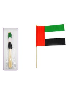 AL QADAH UAE Polyester Flag 30x20Cm. w Stick 40Cm 12Pcs Bag  - Image 2
