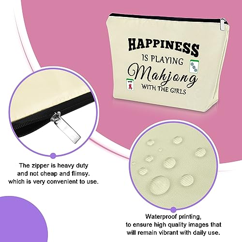 Sazuwu 2PCS Mahjong Themed Makeup Bag Unique Cosmetic Gifts for Mahjong Players Friends Birthday Christmas Travel Pouch - Image 3