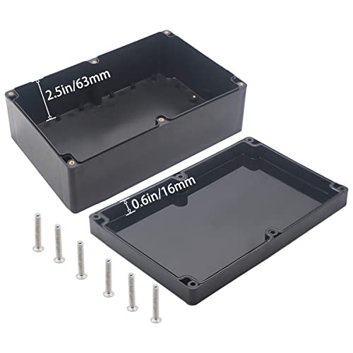 YETLEBOX Watertight Junction Box, IP67 Waterproof Project Box Durable ABS Plastic Electronic Enclosure Case for DIY Electrical Project Black 9.06" x 5.91" x 3.35"(230 x 150 x 85 mm) - Image 4