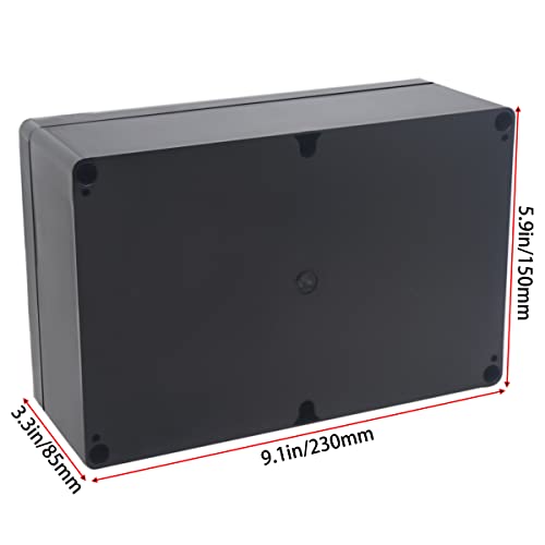 YETLEBOX Watertight Junction Box, IP67 Waterproof Project Box Durable ABS Plastic Electronic Enclosure Case for DIY Electrical Project Black 9.06" x 5.91" x 3.35"(230 x 150 x 85 mm) - Image 2