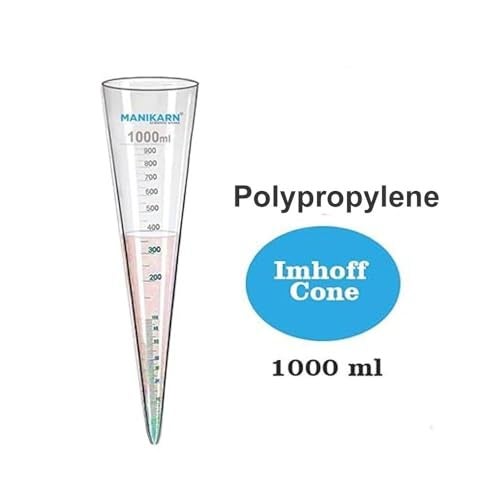 MANIKARN 1000ml Imhoff Cone with Metal Stand (Set of 2 Piece) – Graduated Plastic Sedimentation Cone for Biofloc Test, Aquaculture, Sludge & Wastewater Analysis – Transparent Lab Cone - Image 2