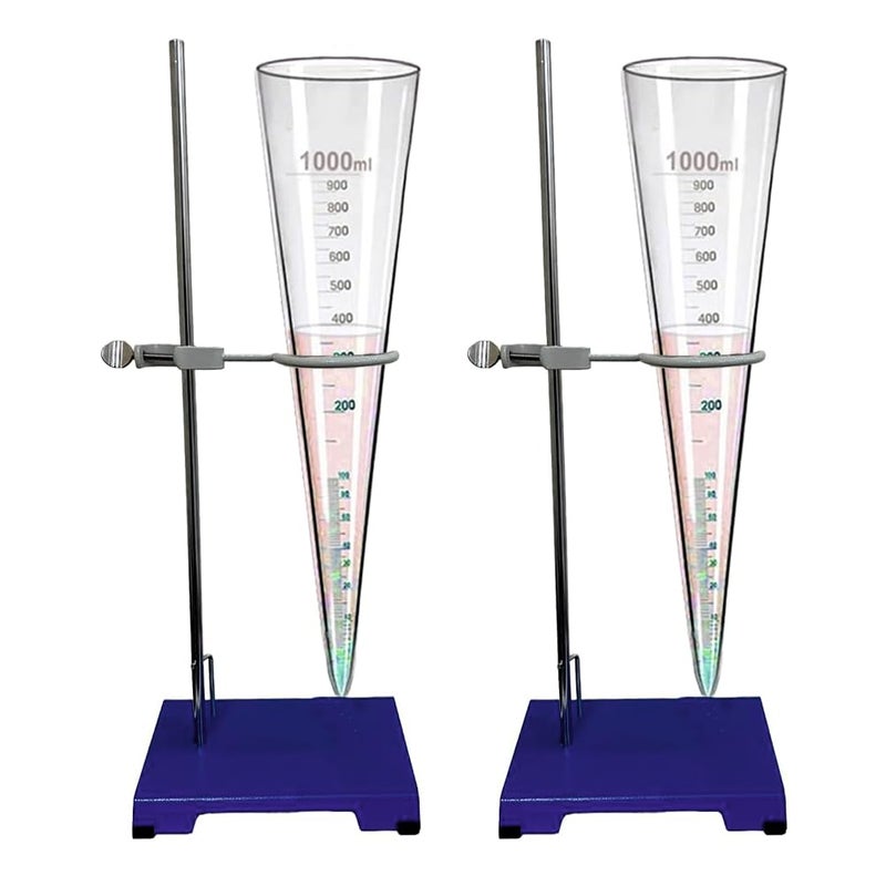 MANIKARN 1000ml Imhoff Cone with Metal Stand (Set of 2 Piece) – Graduated Plastic Sedimentation Cone for Biofloc Test, Aquaculture, Sludge & Wastewater Analysis – Transparent Lab Cone - Image 5