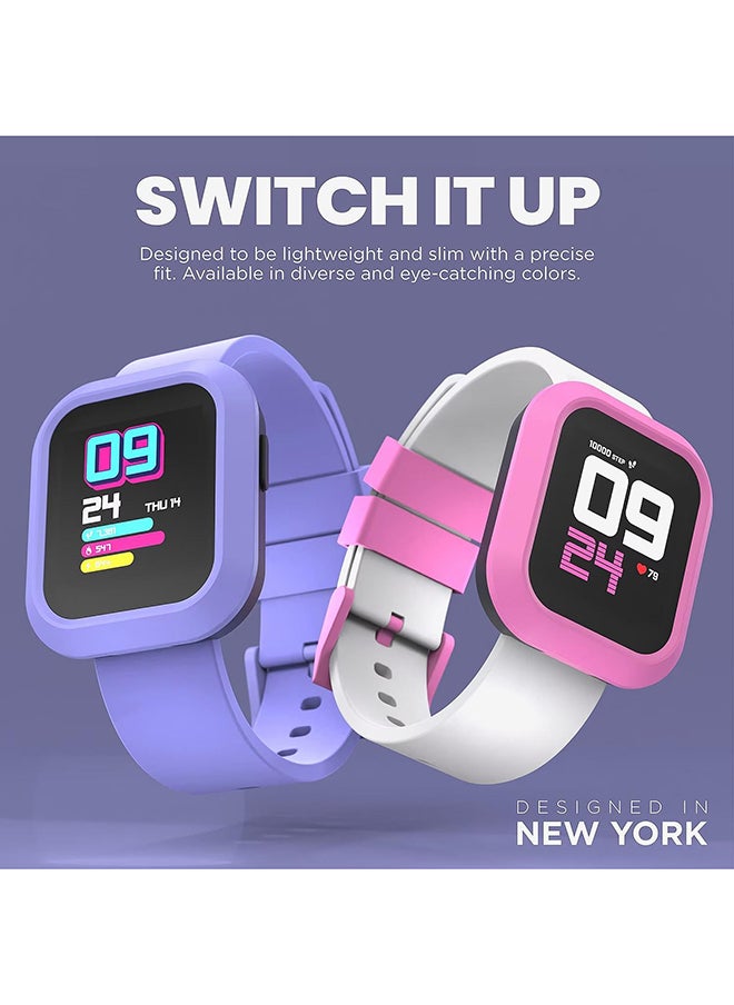 iTouch - Flex Series Smartwatch With Interchangeable Case And Strap Purple Case Purple Silicone Strap - Image 1