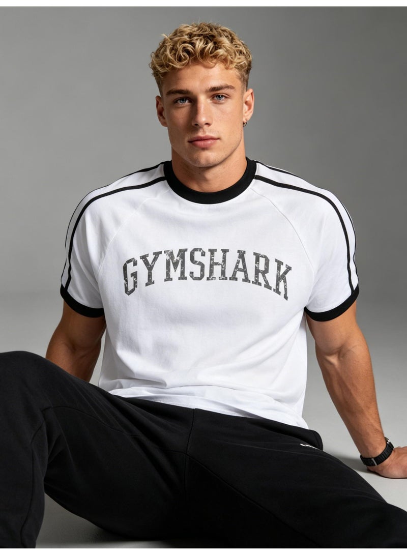 جيمشارك GYMSHARK American retro sports T-shirts for men and women with the same contrast color, short sleeves and loose breathable fitness and leisure tops. - Image 3