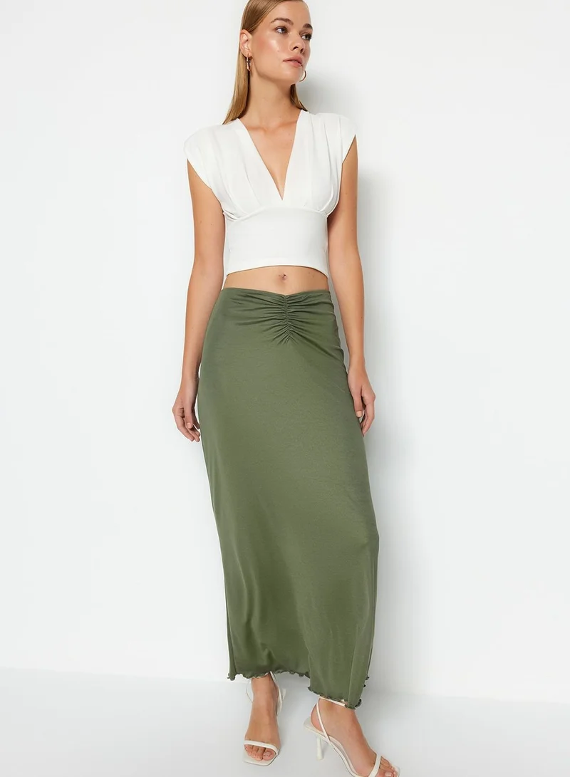 trendyol Plunge Neck Crop Top