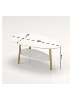 DANUBE HOME Santana Coffee Table Multifunctional Living Room Desk Space Saving Center Table Modern Design Furniture For Home Living Room L 90 x W 50 x H 42 cm White  - Image 5