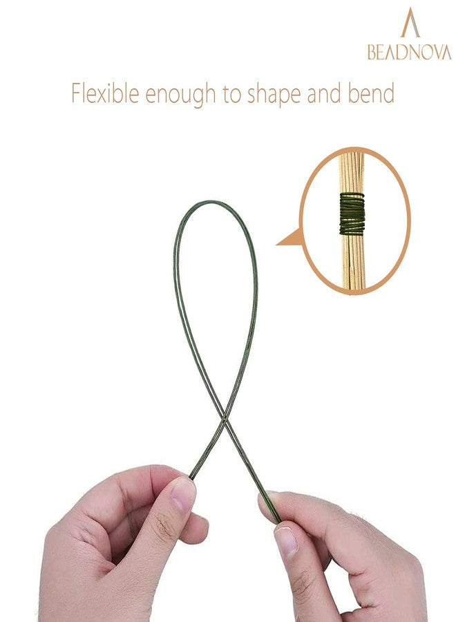 BEADNOVA Floral Stem Wire 50pcs 18 Gauge Fake Flower Stems Green Floral Wire for Flower Arrangement Florist DIY Bouquet (Dark Green, 50 Pcs) - Image 4