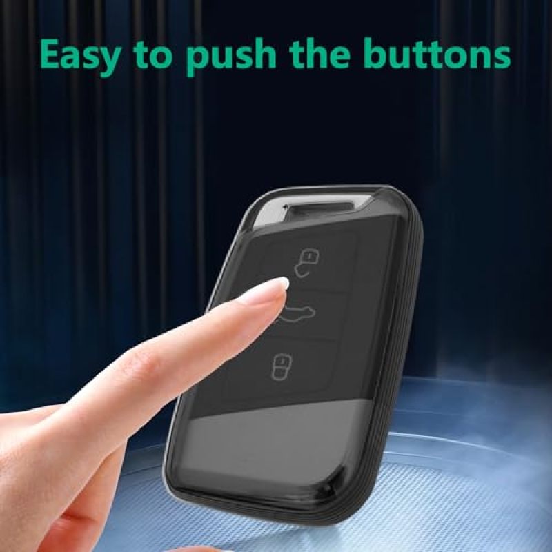 TPU Key Case for VW 4-Button Smart Remote - Precise Fit for Volkswagen Models - Shock-Absorbing Anti-Slip Car Key Protector for Jetta Tiguan Atlas Arteon Taos - Image 2