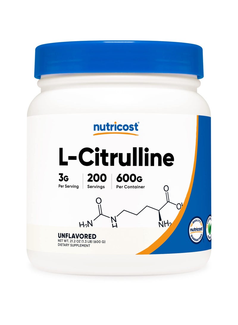 Nutricost L-Citrulline 3G Per Serving, 200 Servings, 600G Per Container, Unflavored, Net Wt. 21.4 Oz,(1.3 LB) 600 G, Dietary Supplement  - Image 2