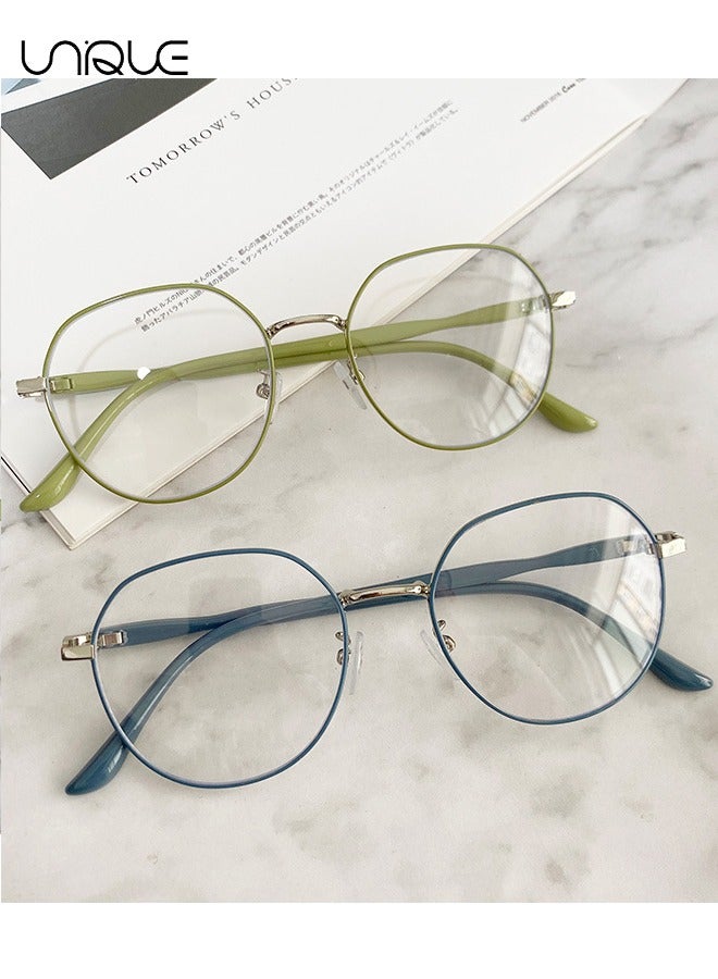 Unique Glasses - Blue Light Blocking Glasses - Large Frame Glasses - Non-Myopic Glasses - Women's Men's Computer Reading/Gaming/TV/Mobile Phone Glasses, Anti-Eye Fatigue (Blue) - Image 5