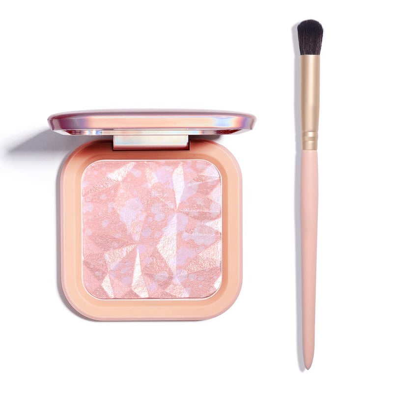ELLESY ELESSY Highlighter Makeup Palette Long Lasting Face Highlighter Powder Shimmer Highlight Palette Suit All Skin Tones-RAINBOW GLOW - Image 4