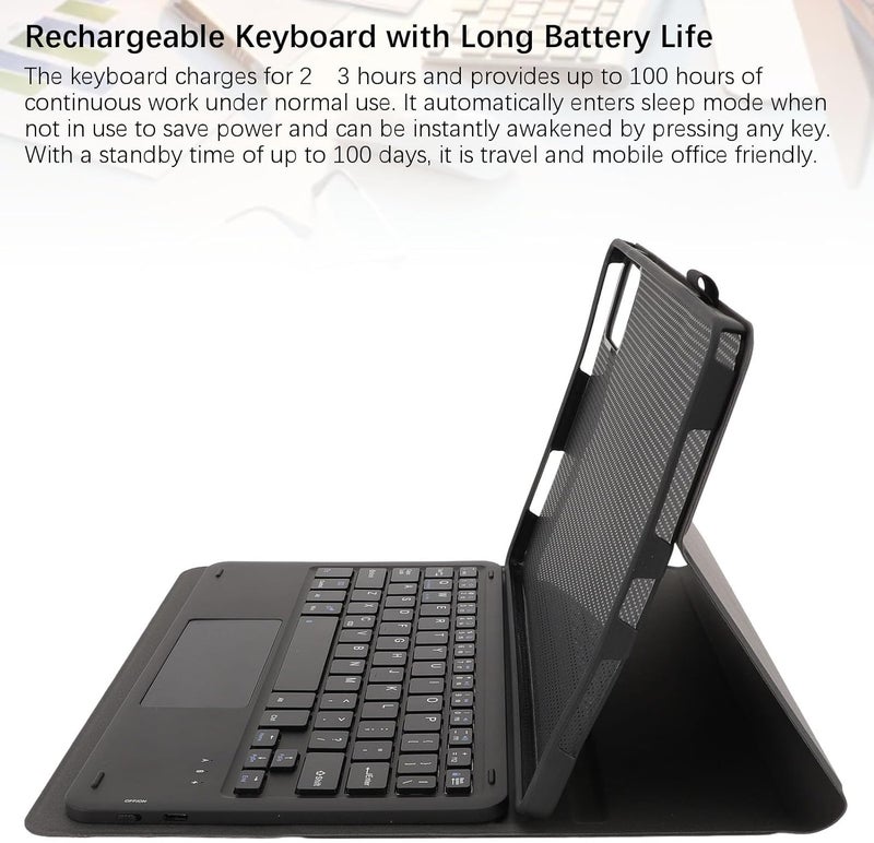 حقيبة لوحة مفاتيح ciciglow لجهاز Tab M11 لجهاز Tab K11 LTE 2024، TB 330FU 330XU غطاء جهاز لوحي مع لوحة مفاتيح مغناطيسية قابلة للفصل، مدمجة مع فتحة تعديل متعددة الزوايا وحامل قلم (أسود) - Image 3