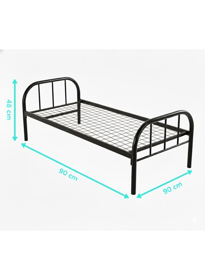 UNIKSAR Heavy Duty Iron Single Bed Frame with Metal Slats, Noise‑Free, 50cm Underbed Storage, Rounded Headboard & Footboard, No Box Spring Needed (90x190 cm) - Image 4