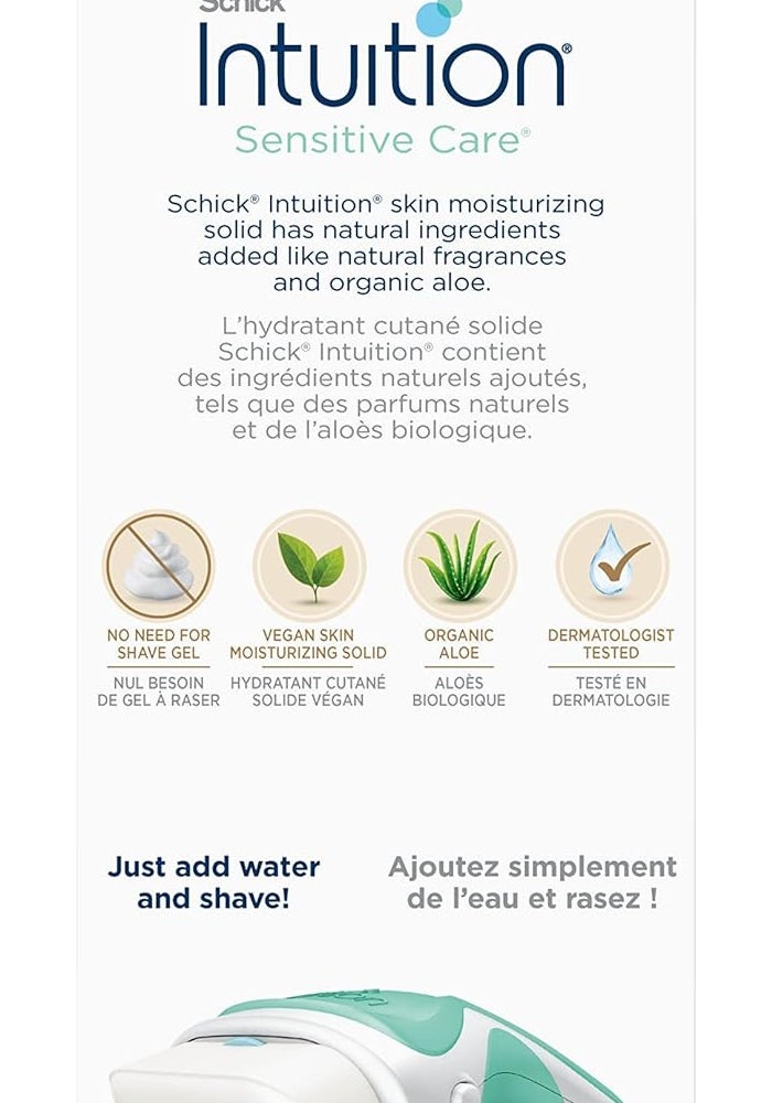 Intuition Schick Intuition Sensitive Care Razor for Women with 2 Moisturizing Blade Refills and Organic Aloe - Image 3