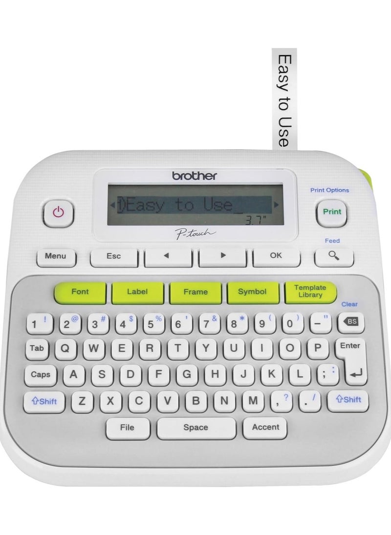 brother - Brother P-Touch, PTD210, Easy-to-Use Label Maker, One-Touch Keys, Multiple Font Styles, 27 User-Friendly Templates, White - Image 1