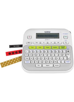Brother P-Touch, PTD210, Easy-to-Use Label Maker, One-Touch Keys, Multiple Font Styles, 27 User-Friendly Templates, White