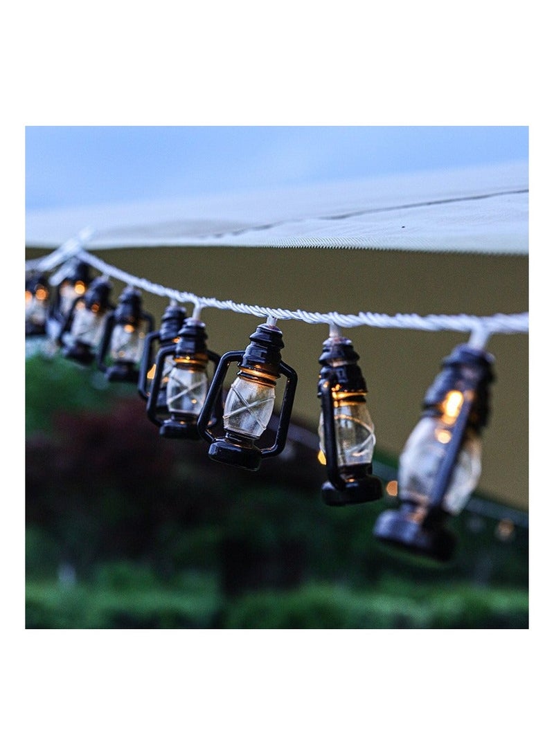 ARNOTEC أضواء خيط LED ريترو 1.5م 10 فوانيس تعمل بالبطارية - دافئ أبيض / ملون، أضواء خرافية مقاومة للماء IP44 من PVC للديكور الداخلي والخارجي، حفلات، حدائق وغرف نوم - Image 4