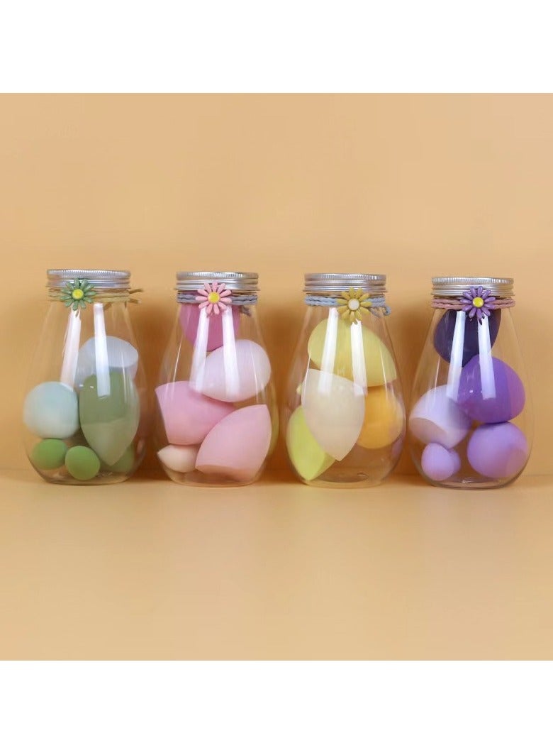 إسكدنيا مجموعة إسفنجات مكياج مكونة من 6 قطع مع رباط شعر ديزي - إسفنجات مكياج صغيرة ناعمة متعددة الألوان، إسفنجات بودرة طويلة الأمد مبللة وجافة للنساء (بنفسجي) - Image 4