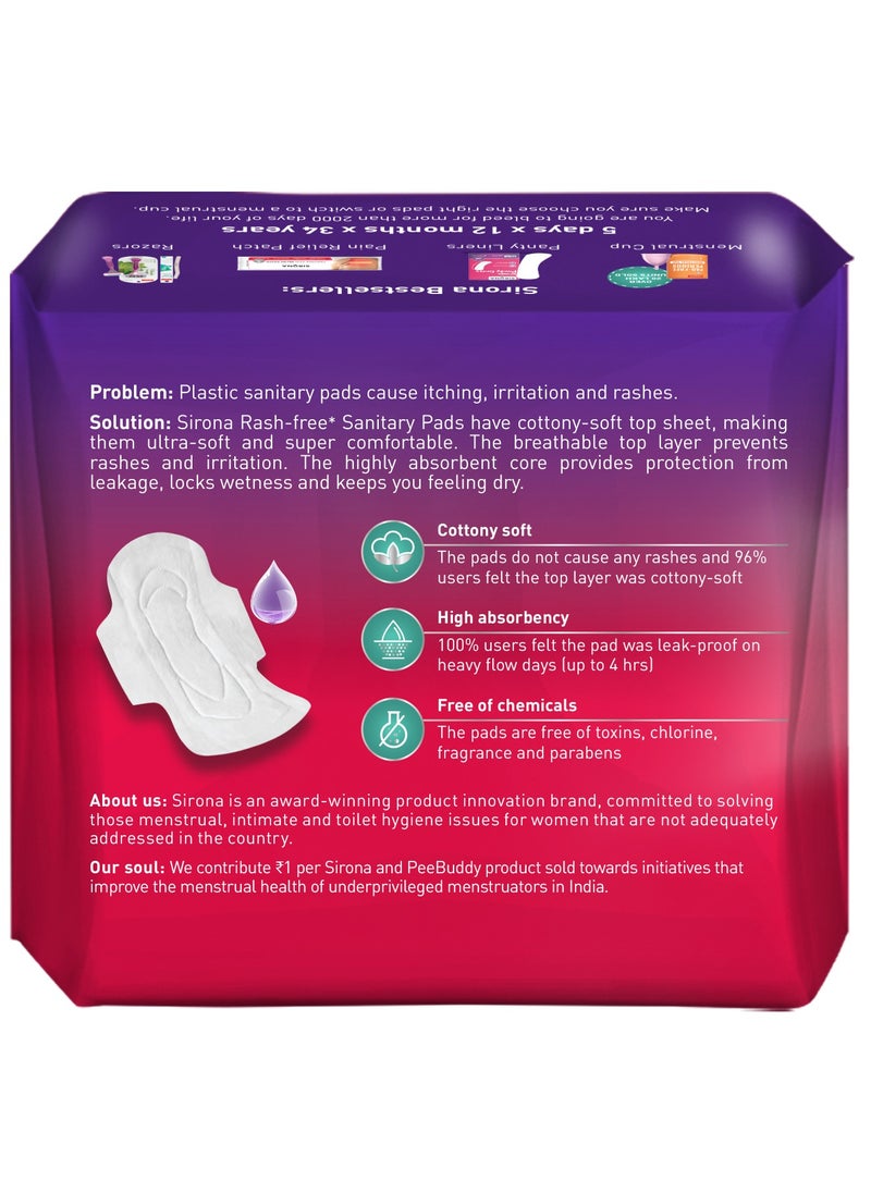 Sirona Max Sanitary Pads for Women | XL (Pack of 10 Pads) | 100% Rash Free & Toxic-Free | Organic Cotton Sanitary Pad | Up to 0% Leakage, Comfortable & High Absorbency - pzsku/ZC54F1CD31FD55F091146Z/45/_/1730819785/f4178f14-e450-44e0-8286-0975fd508ac2