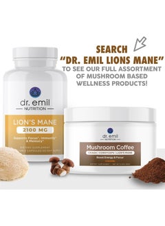 DR EMIL NUTRITION Organic Lions Mane Mushroom Capsules - 2100 mg Absorption Enhancer Nootropic Brain Supplement and Immune System Booster  - Image 5