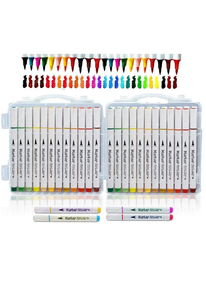 فنبلاست أقلام تلوين مائية من FunBlast للفنانين - مجموعة تلوين أقلام تلوين فنية، أقلام تلوين رفيعة، أقلام تلوين مائية للخط والرسم ودفتر تلوين ومجلة فنية (24 قطعة)، متعددة الألوان - Image 1