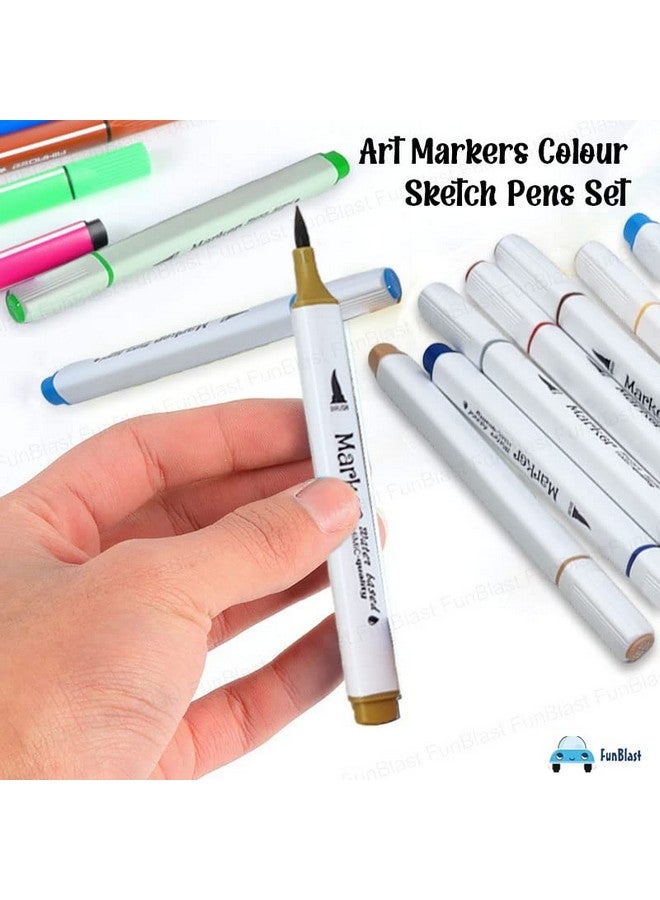 فنبلاست أقلام تلوين مائية من FunBlast للفنانين - مجموعة تلوين أقلام تلوين فنية، أقلام تلوين رفيعة، أقلام تلوين مائية للخط والرسم ودفتر تلوين ومجلة فنية (24 قطعة)، متعددة الألوان - Image 5