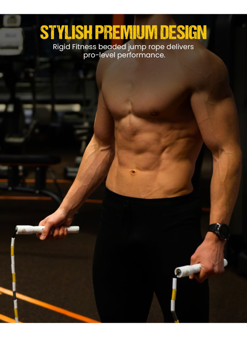 RIGID FITNESS Beaded Jump Rope for Adults & Kids, Tangle Free Adjustable Rope, Durable Skipping Rope, Suitable for Indoor & Outdoor Training, Cardio & Freestyle Jumping Rope Workouts (3 Meters) - Image 5