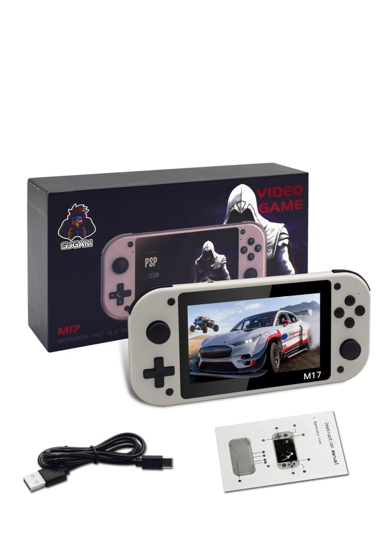 BlueFire Retro Handheld Game Console M17 – 4.3 Inch IPS HD Screen Portable Gaming Player with 20,000+ Built-in Classic Games, 128GB TF Card, Open Source Linux EmuELEC System, PSP/PS1/N64/FC Emulator Support, Long Battery Life, USB-C Fast Charging, Lightweight Travel-Friendly Design with Ergonomic Grip, Multi-Language Support, Arcade & Retro Gaming Console for Kids & Adults - Image 1