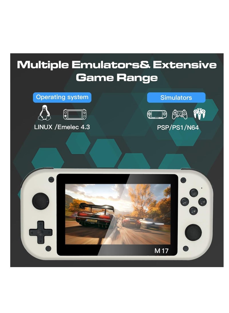 BlueFire Retro Handheld Game Console M17 – 4.3 Inch IPS HD Screen Portable Gaming Player with 20,000+ Built-in Classic Games, 128GB TF Card, Open Source Linux EmuELEC System, PSP/PS1/N64/FC Emulator Support, Long Battery Life, USB-C Fast Charging, Lightweight Travel-Friendly Design with Ergonomic Grip, Multi-Language Support, Arcade & Retro Gaming Console for Kids & Adults - Image 3