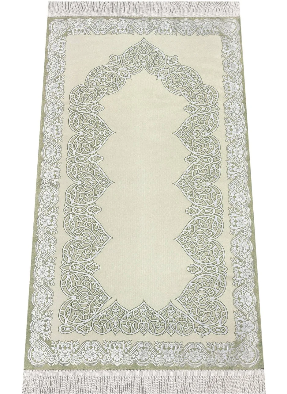 İhvan Online Ihvan Online Lined Satin Jacquard Prayer Rug - Light Green