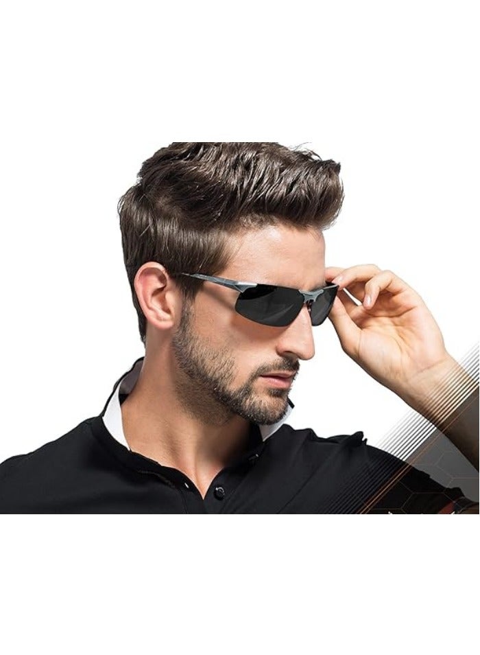 Men's Fashion Driving Polarized Sunglasses for Men - Al-Mg metal Ultralight Frame - Image 2