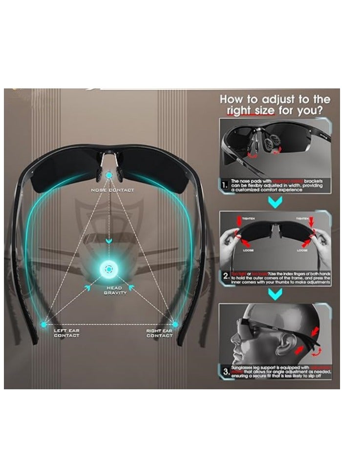 Men's Fashion Driving Polarized Sunglasses for Men - Al-Mg metal Ultralight Frame - Image 3