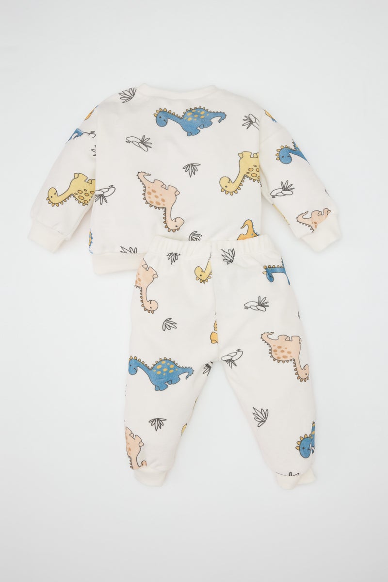 DeFacto Baby Boy Dinosaur Patterned Sweatshirt Sweatpants 2 Piece Set  - Image 5