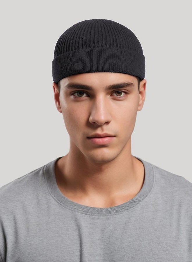 vidsel Thin Wool Fisherman Beanie for Men Women, Short Knit Cuff Trawler Watch Hats, 1pcs-black, One size - Image 3