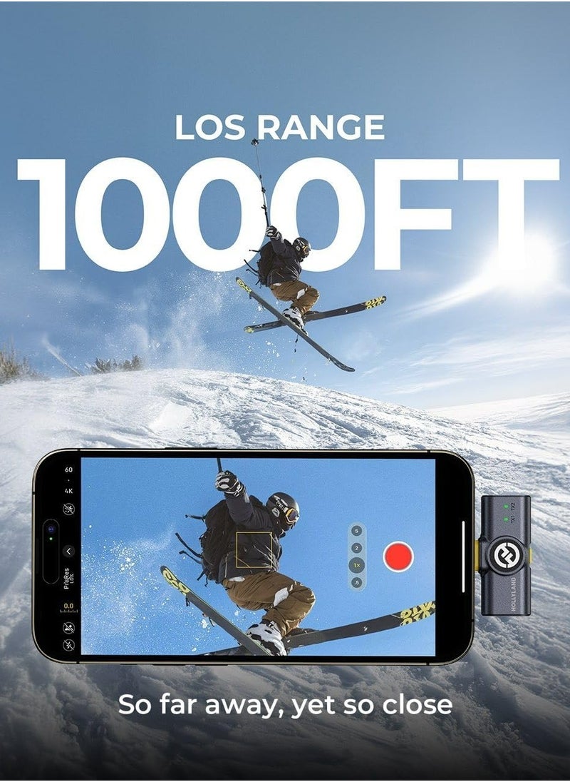 هولي لاند - ميكروفون Lark M2 اللاسلكي Lavalier (2TX+3RX) متوافق مع الكاميرا، iPhone، Android، نطاق LOS 1000 قدم، صوت Hi-Fi، إلغاء الضوضاء، مدة 40 ساعة، لمدونات الفيديو - Image 1