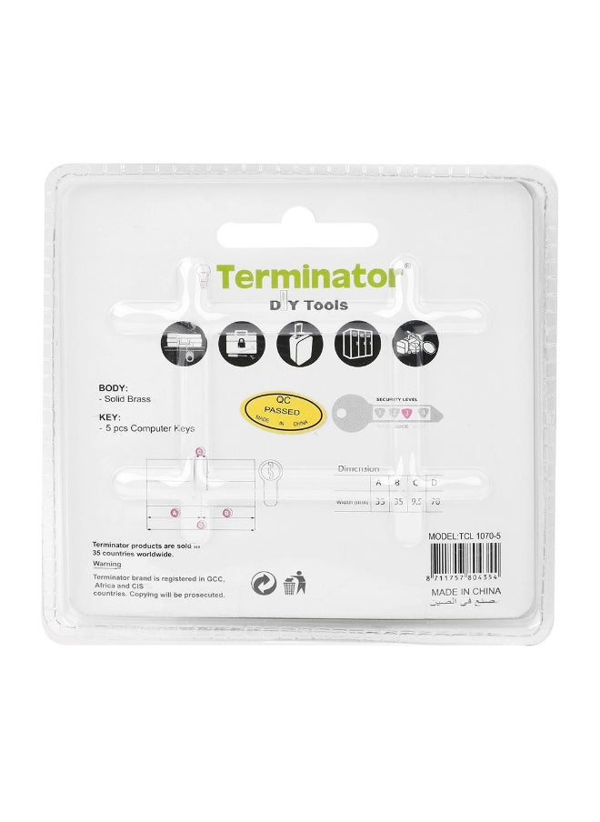 Terminator Terminator Cylinder Door Lock with 5keys (35X35X35SB)  - Image 3