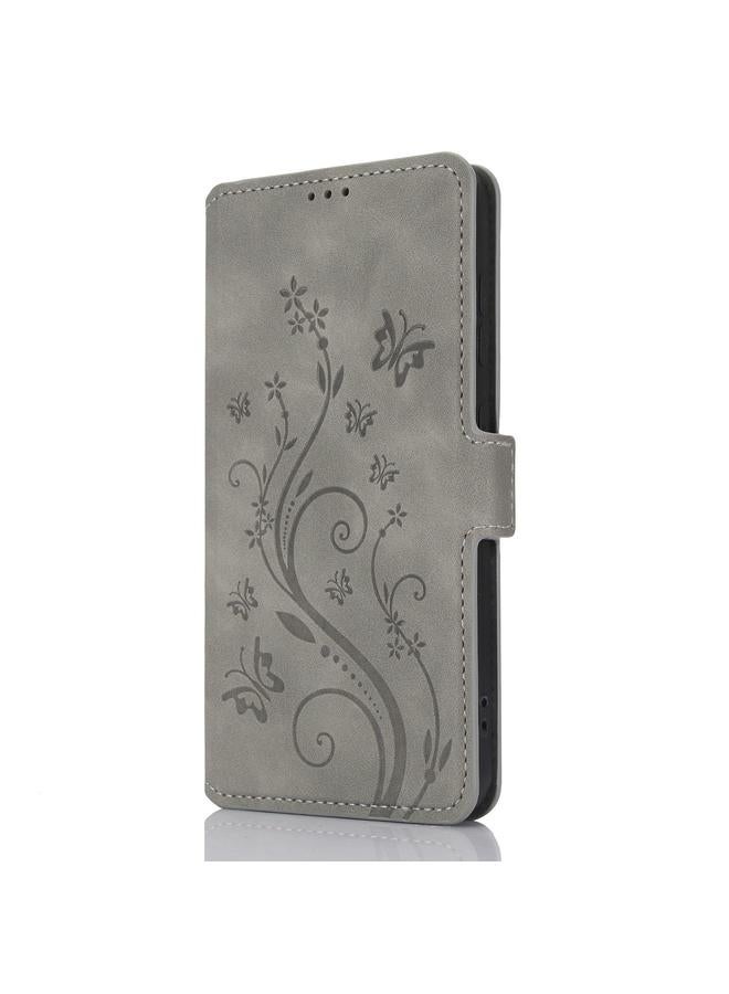 S-TOP Case For iPhone 15 Plus Dreamy Butterfly Love Flower Embossed Leather Phone Case - Image 2