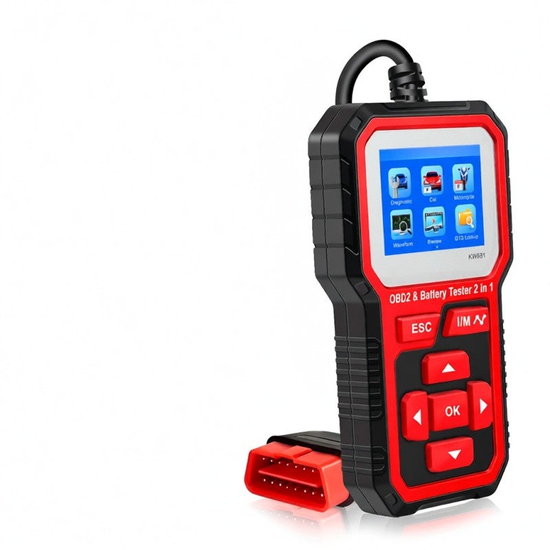 KONNWEI KW681 Car&Motrocycle Battery Tester & OBDII Diagnostic Scanner Tool 2 in 1 - Image 3