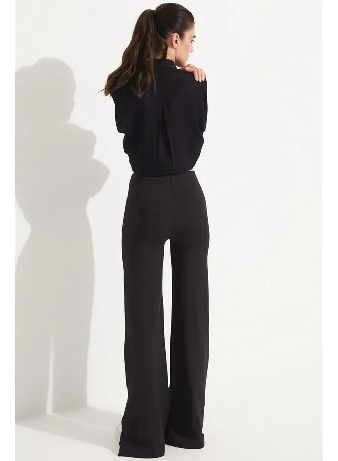 JUNE June Piping Detailed Tight Trouser Black