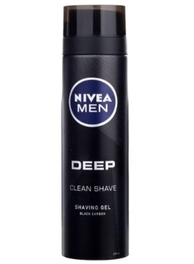 Nivea Deep Clean Carbon Shaving Gel Black 200 ml - Image 1