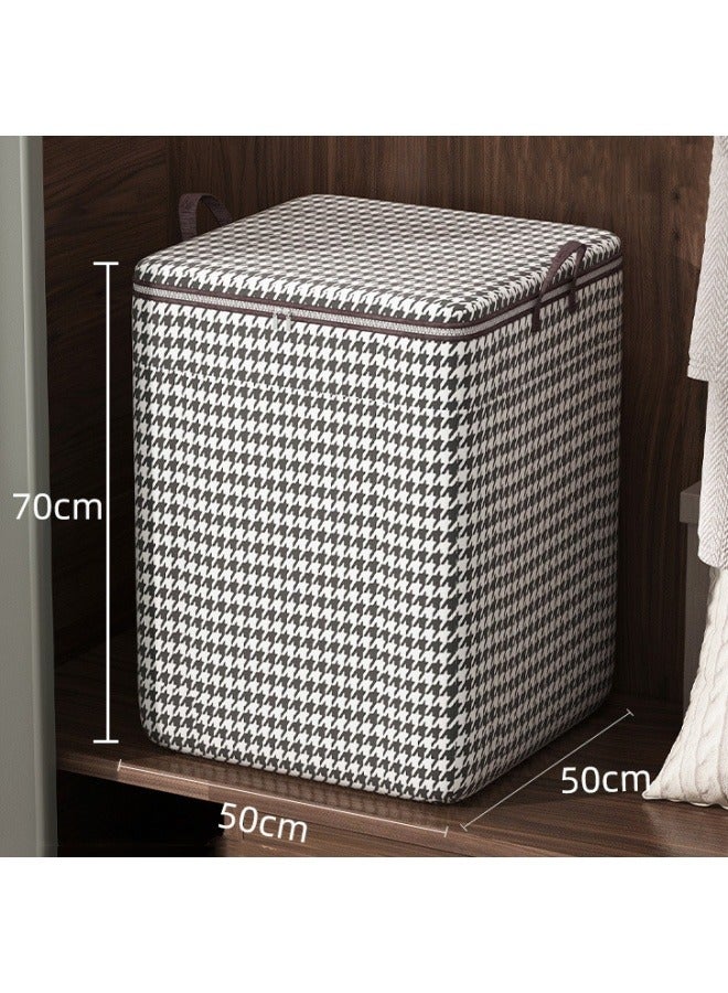 Aikenn 180l Large Storage Bag Non-Woven Quilt Storage Box Waterproof Clothes Storage Foldable Wardrobe Storage Box Storage Box For Blankets Quilts Sheets Pillows And Toys (Houndstooth)  - Image 2