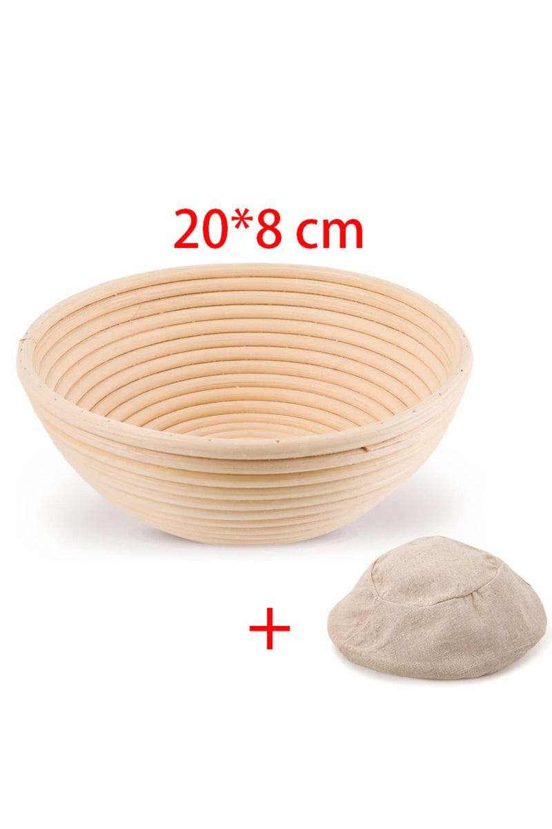 with Liner Round 20X8 Rattan Bread Proofing Basket Bread Basket Oval Rattan Wicker Dough Fermentatio
