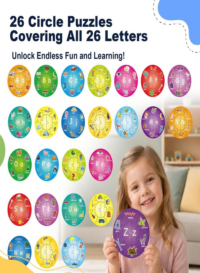 PraxiKidy Alphabet Puzzle,ABC Alphabet Learning Toys for Kids Ages 3-5,Preschool Learning Activities Pre-k Lowercase Uppercase Letter Game for Toddlers,Educational Kindergarten Classroom Must Haves - Image 2