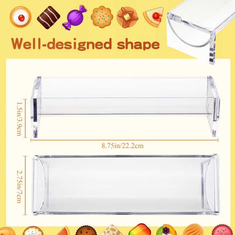 Chunful Chunful 4 Pcs Clear Cracker Tray for Serving Rectangular Cracker Holder Acrylic Serving Tray Food Display Stands for Party Biscuit Cracker Dish Charcuterie Board Platter for Wedding Home Party Events  - Image 2