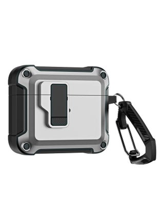 Case Cover For AirPods 3 TPU + PC Wireless Bluetooth Earphone Protective Case with Switch Lock & Hook Grey - pzsku/ZC54FD0E3D166710CEAF3Z/45/_/1714875588/be6fd987-da50-4def-b30f-e4dd20dda1ec