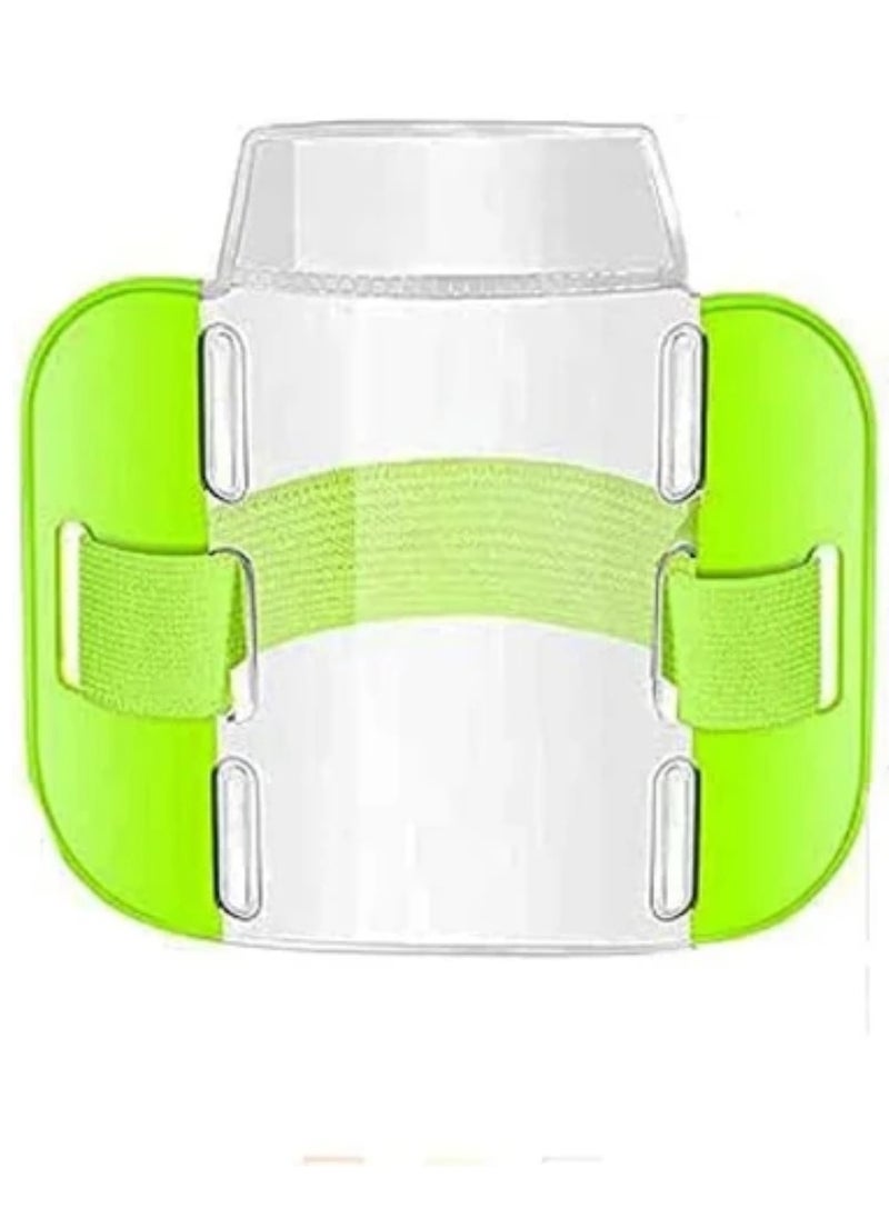 Vitacelli 10Pcs Arm Badge Holder, Color Armband Card Sleeve License Badge Holder Adjustable Arm ID Badge Holders for Emergency Workers Security Staff Doorman Warehouse Factory, Nurses, Medical Staff GREEN  - Image 1