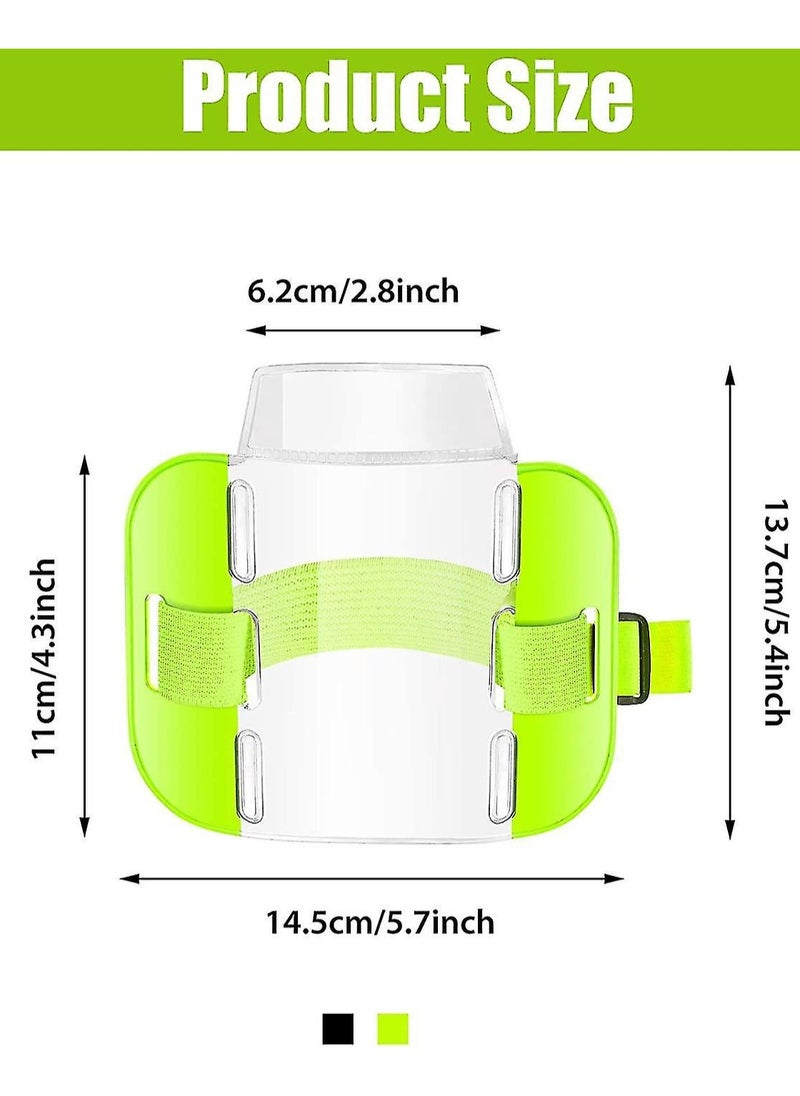 Vitacelli 10Pcs Arm Badge Holder, Color Armband Card Sleeve License Badge Holder Adjustable Arm ID Badge Holders for Emergency Workers Security Staff Doorman Warehouse Factory, Nurses, Medical Staff GREEN  - Image 2