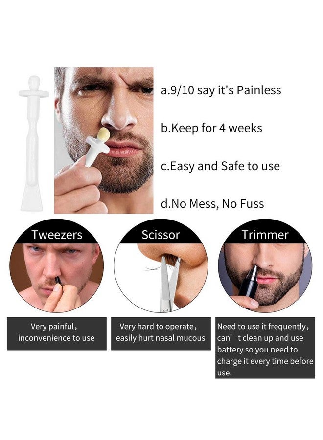 BlueZOO 60PCS Nose Wax Applicator Sticks Spatulas for Nostril Nasal Cleaning Ear Hairs Eyebrow Facial Hair Removal - Image 3